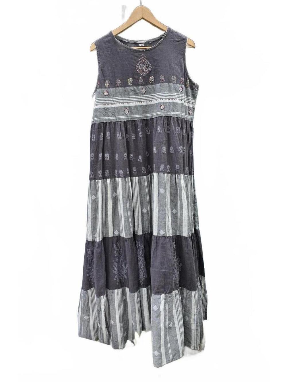 S4U By Shivali "Flairy Tales" Handloom Cotton Boho Tiered Midi Dress  XL